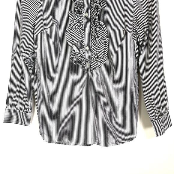 J. Crew Ruffle-Front Classic-Fit Boy Shirt in Stripe - Picture 5 of 12